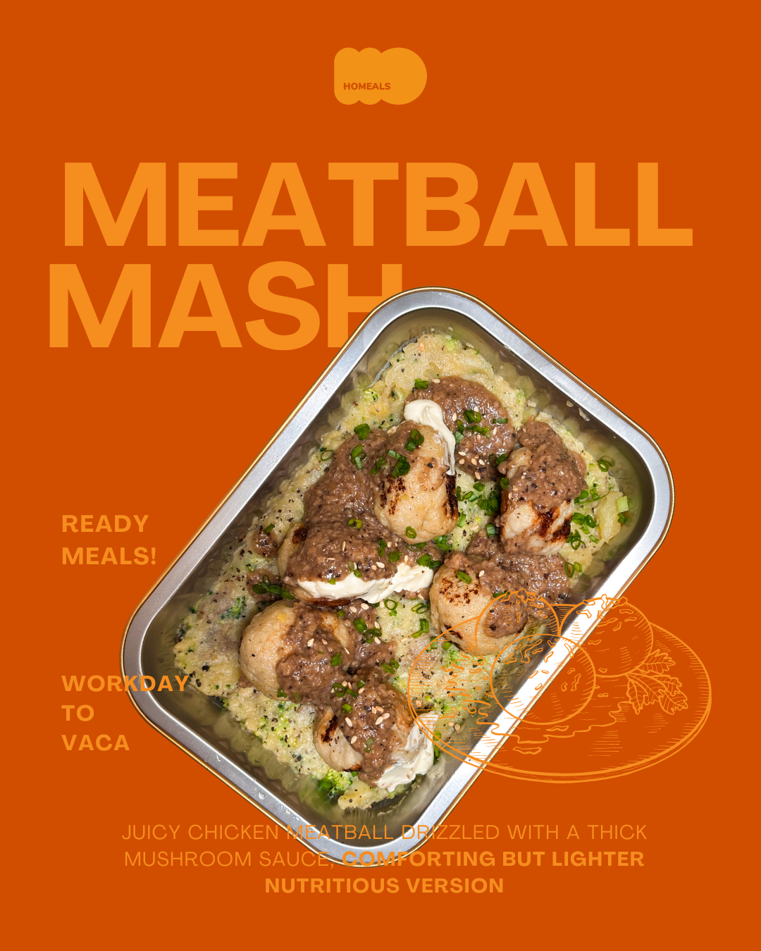 Mushroom Meatball & Mash
