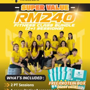 <span style="color: purple;">Allied Fitness Zone Fitness |Permas |1 on 1 coach - 3 Session +(10 Protein Sachets) </span>