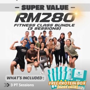 <span style="color: purple;">ONEMORE Fitness |Ulu Tiram |1 on 1 coach - 3 Session +(10 Protein Sachets) </span>