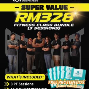 <span style="color: purple;">Oxygen Fitness |Subang |1 on 1 coach - 3 Session +(10 Protein Sachets) </span>