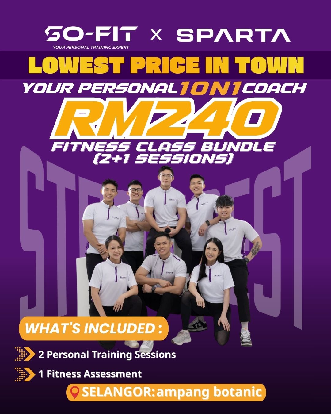 <span style="color: purple;">Sofit Fitness |Ambang Botanic |1 on 1 coach - 2+1 Session </span>