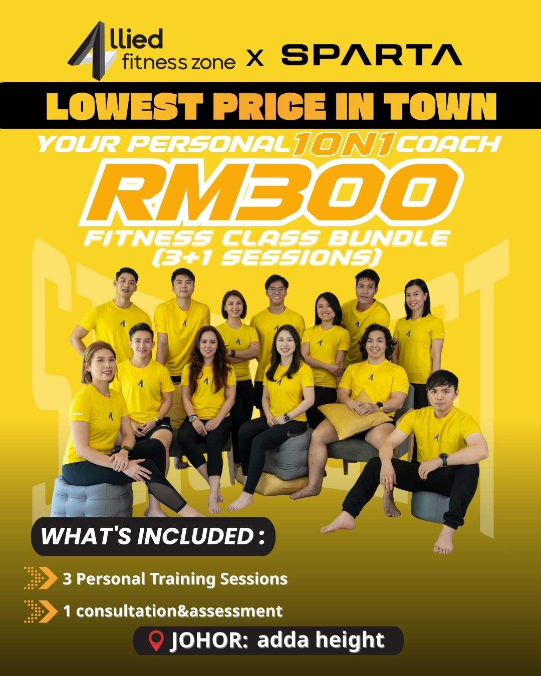 <span style="color: purple;">Allied Fitness Zone Fitness |Adda Height |1 on 1 coach - 3 Session</span>