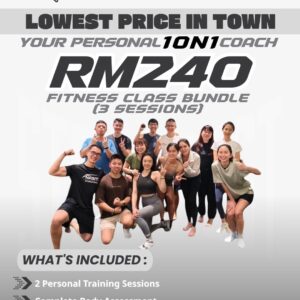 <span style="color: purple;">ONEMORE Fitness |Ulu Tiram |1 on 1 coach - 3 Session +(10 Protein Sachets) </span>