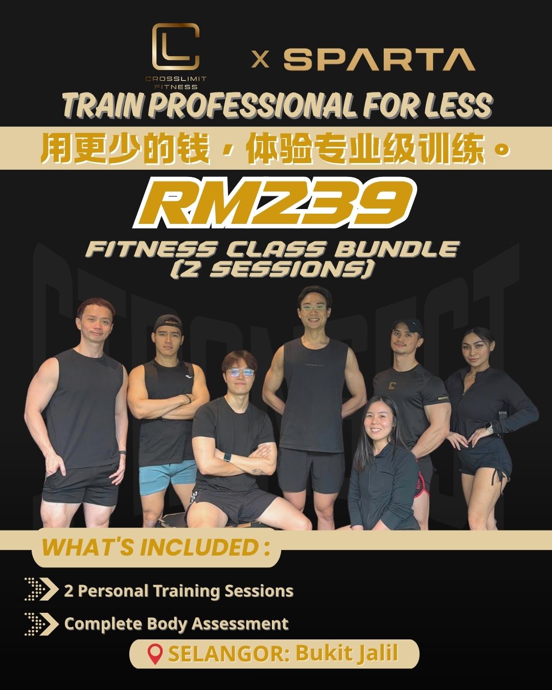 <span style="color: purple;">Crosslimit Fitness |Bukit Jalil |1 on 1 coach - 2 Session</span>