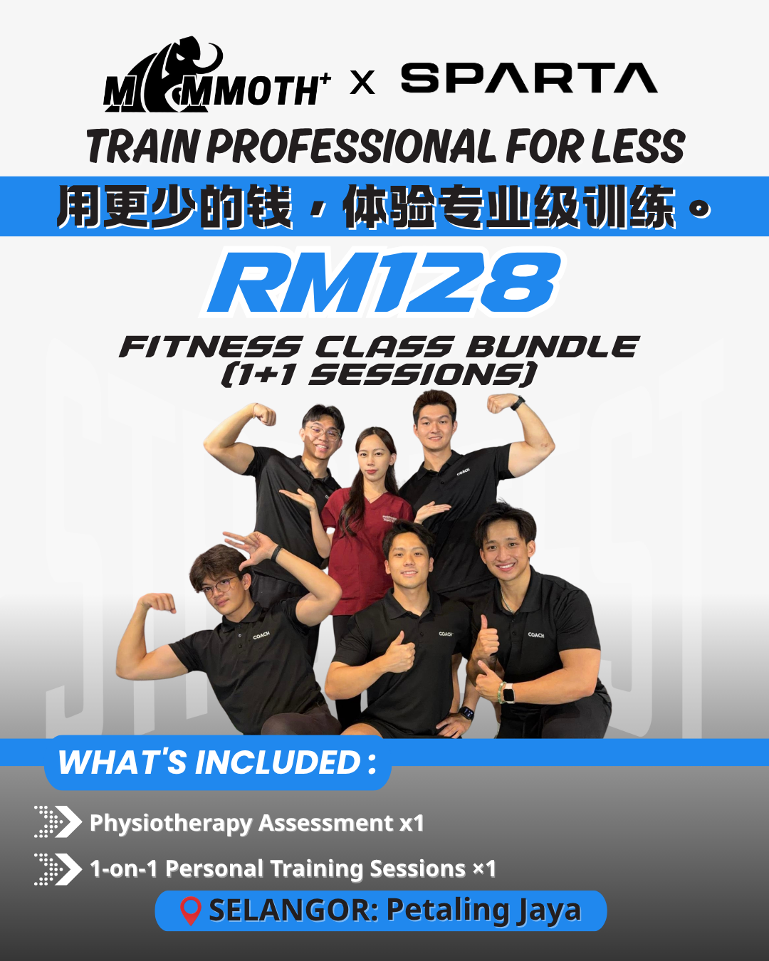 <span style="color: purple;">Mammoth Fitness |Petaling Jaya |1 on 1 coach - 1+1 Session</span>