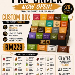 Reiko x Sparta Custom Box｜年度最低价预购｜20种口味＋4蛋白棒（只选你要的）